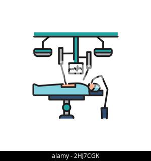 Robotic surgery color line icon. Pictogram for web page, mobile app, promo. Stock Vector