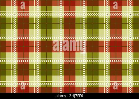 Flat christmas plaid pattern design Vector illustration. Stock Vector