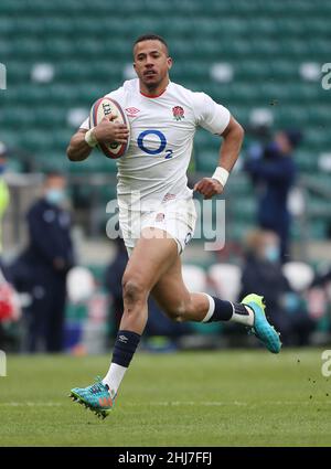 File photo dated 13-02-2021 of England's Anthony Watson, who is oping to return in the latter stage of the season after needing surgery on a ruptured ACL in October. Issue date: Thursday January 27, 2022. Stock Photo