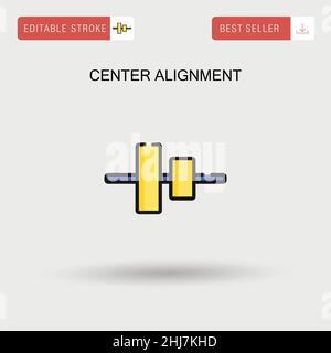 Center alignment Simple vector icon. Stock Vector