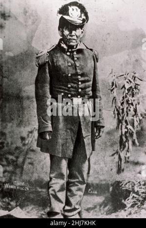 Portrait of Chief Winnemucca - Antique and vintage photo - Native american / Indian / American Indian. Unidentified photographer. C 1880s. Stock Photo