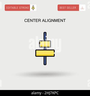 Center alignment Simple vector icon. Stock Vector