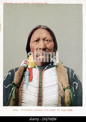 Southern Ute Chief – 1899 Photo C ⫸ 949 Postcard BUCKSKIN CHARLEY Nast A 