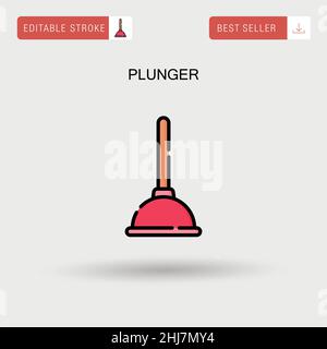 Plunger Simple vector icon. Stock Vector