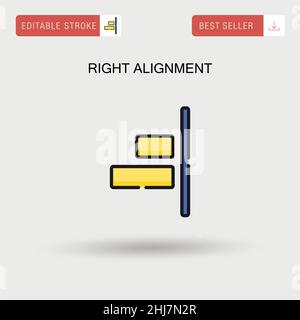 Right alignment Simple vector icon. Modern, simple flat vector ...