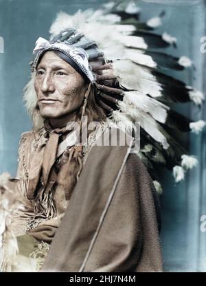 Whirling Horse, American Indian / Antique and vintage photo - Native american / Indian.1900. Käsebier, Gertrude, 1852-1934, photographer. Stock Photo