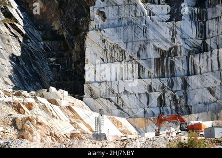 Marble quarrying area of Carrara. Stock Photo