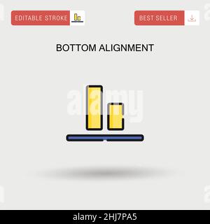 Bottom alignment Simple vector icon. Stock Vector