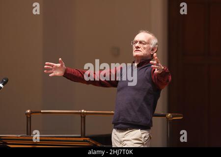 John Rutter conducting at 'Come and Sing Day' at the Cadogan Hall. John ...
