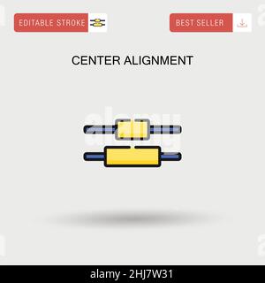 Center alignment Simple vector icon. Stock Vector