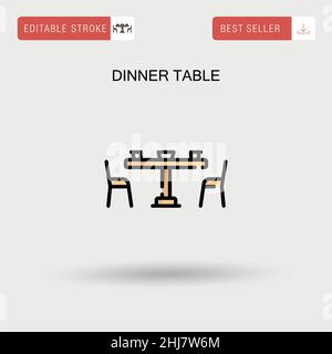 Top view of table setting for dinner, template for design. Vector ...