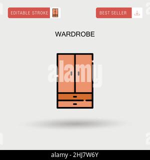 Wardrobe Simple vector icon. Stock Vector