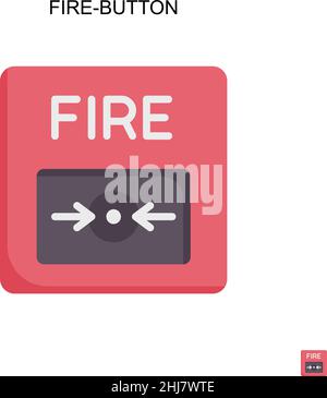 Fire-button Simple vector icon. Illustration symbol design template for web mobile UI element. Stock Vector