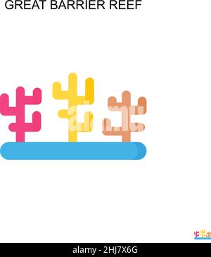 Great barrier reef Simple vector icon. Illustration symbol design template for web mobile UI element. Stock Vector