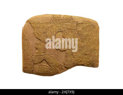 Ancient cuneiform tablet of Egyptian–Hittite peace treaty (Treaty of Kadesh) in Istanbul Archaeology Museum. 1300–1200 B.C. Stock Photo