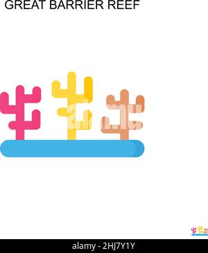 Great barrier reef Simple vector icon. Illustration symbol design template for web mobile UI element. Stock Vector