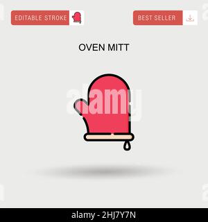 Oven mitt Simple vector icon. Stock Vector