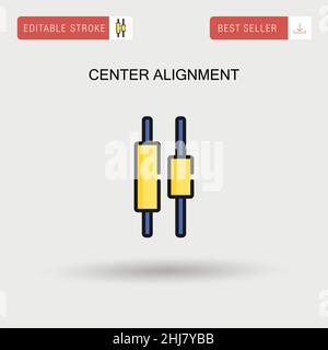 Center alignment Simple vector icon. Stock Vector