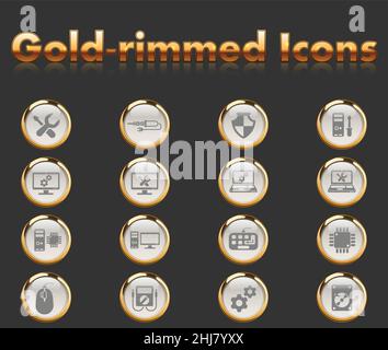computer repair icon set Stock Vector