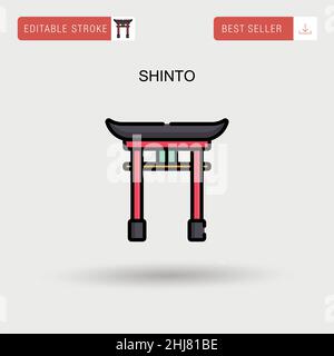 Shinto Simple vector icon. Stock Vector