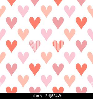 Wallpaper pink hearts seamless pattern Stock Vector