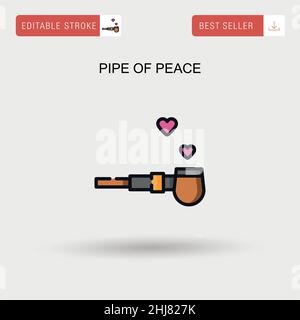 Pipe of peace Simple vector icon. Stock Vector