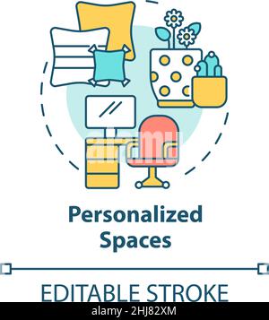Personalized spaces concept icon Stock Vector