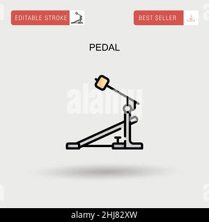 Foot pushing the pedal gas pedal brake pedal auto service concept icon set  grey black color illustration outline flat style simple image 5899012  Vector Art at Vecteezy
