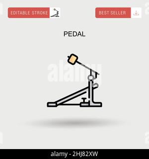 Foot pushing the pedal gas pedal brake pedal auto service concept icon set  grey black color vector I outline flat style simple image Stock Vector  Image & Art - Alamy