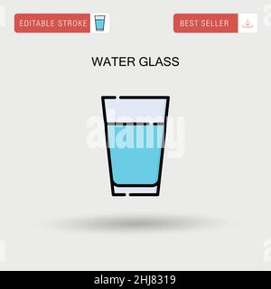 Water glass Simple vector icon. Stock Vector