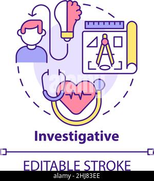 Investigative occupation concept icon Stock Vector