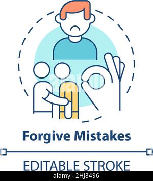 Forgive mistakes concept icon Stock Vector