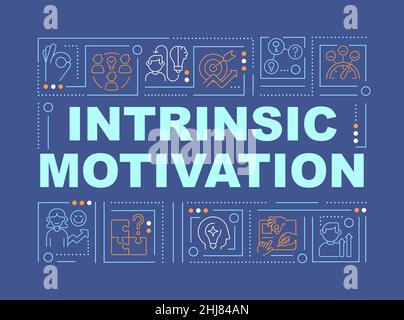 Intrinsically motivated employees word concepts dark blue banner Stock Vector