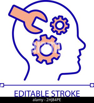 Mental disorder fixing RGB color icon Stock Vector