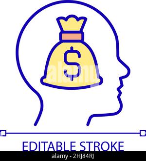 Obsession with money RGB color icon Stock Vector