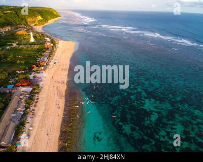 High angle view of Pandawa Beach in Bali Indonesia. Beauty in nature Bali Indonesia Stock Photo