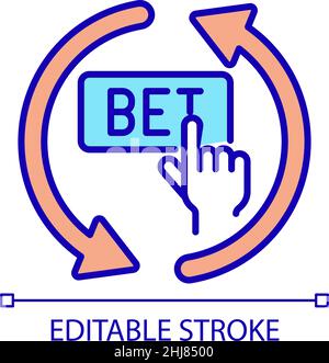Addiction of betting RGB color icon Stock Vector