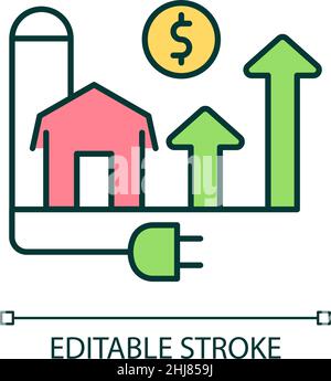 Financial growth RGB color icon Stock Vector