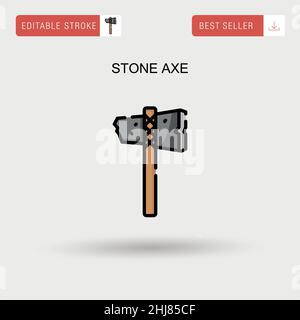 Stone axe Simple vector icon. Stock Vector