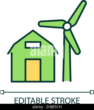 Windmill energy RGB color icon Stock Vector