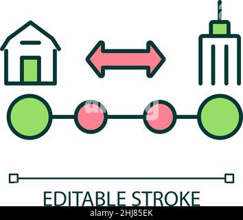 Urban and rural areas RGB color icon Stock Vector
