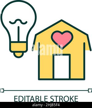 Lighting efficiency RGB color icon Stock Vector