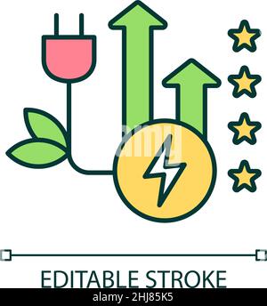 Sustainable electricity RGB color icon Stock Vector