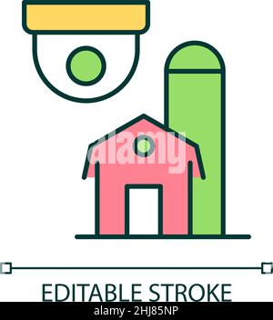 Countryside surveillance system RGB color icon Stock Vector