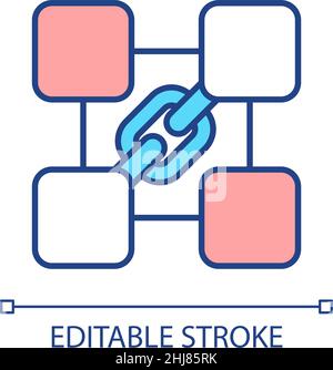 Blockchain technology RGB color icon Stock Vector
