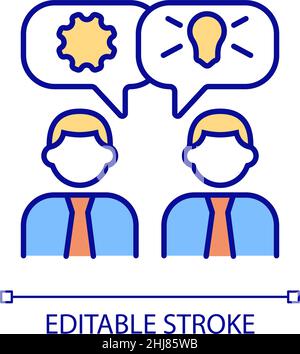 Employee engagement RGB color icon Stock Vector