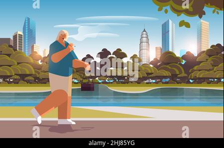 woman walking in park and smoking cigarette bad habits unhealthy lifestyle nicotine addiction no smoking concept Stock Vector