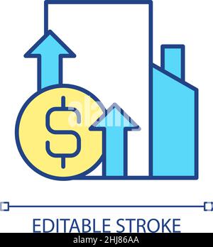 Cost of infrastructure RGB color icon Stock Vector