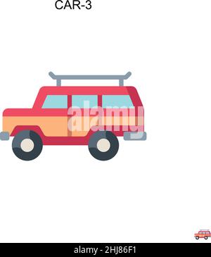 Car-3 Simple vector icon. Illustration symbol design template for web mobile UI element. Stock Vector