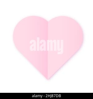 Pink heart icon on white isolated background. Stock Vector